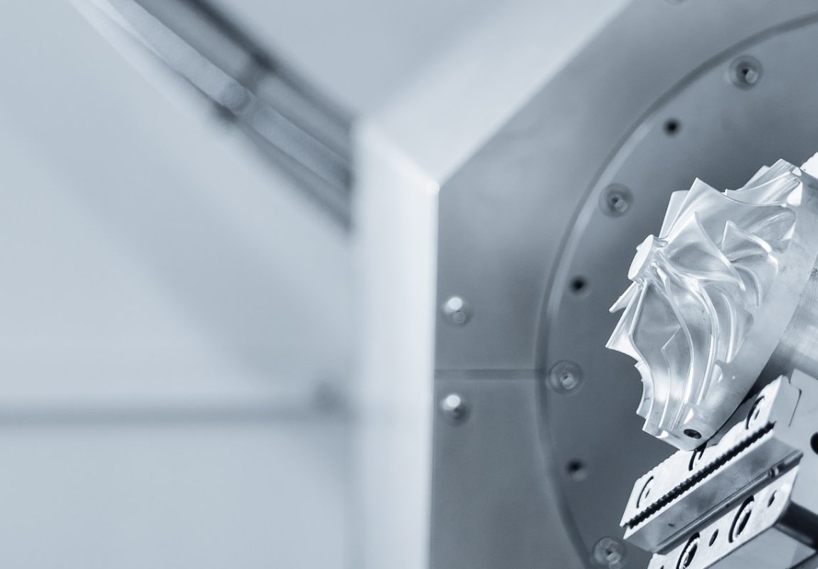 5-axis CNC milled impeller machined on the Mazak Variaxis 500-5X II